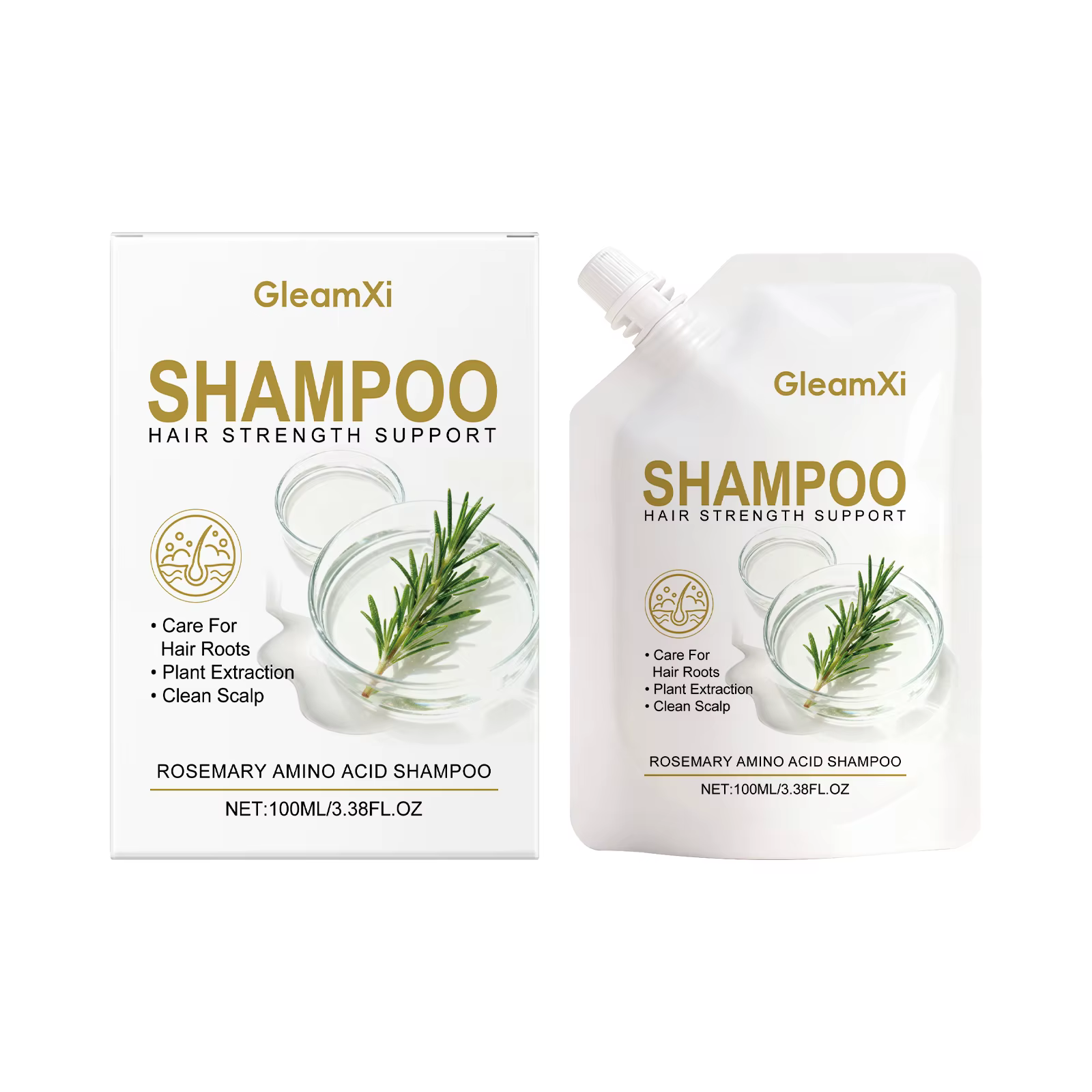 Shampoo à la Rosmarine Acide Aminé Volumisant pour Cheveux Gras Soin du Cuir Chevelu Épaississant Co