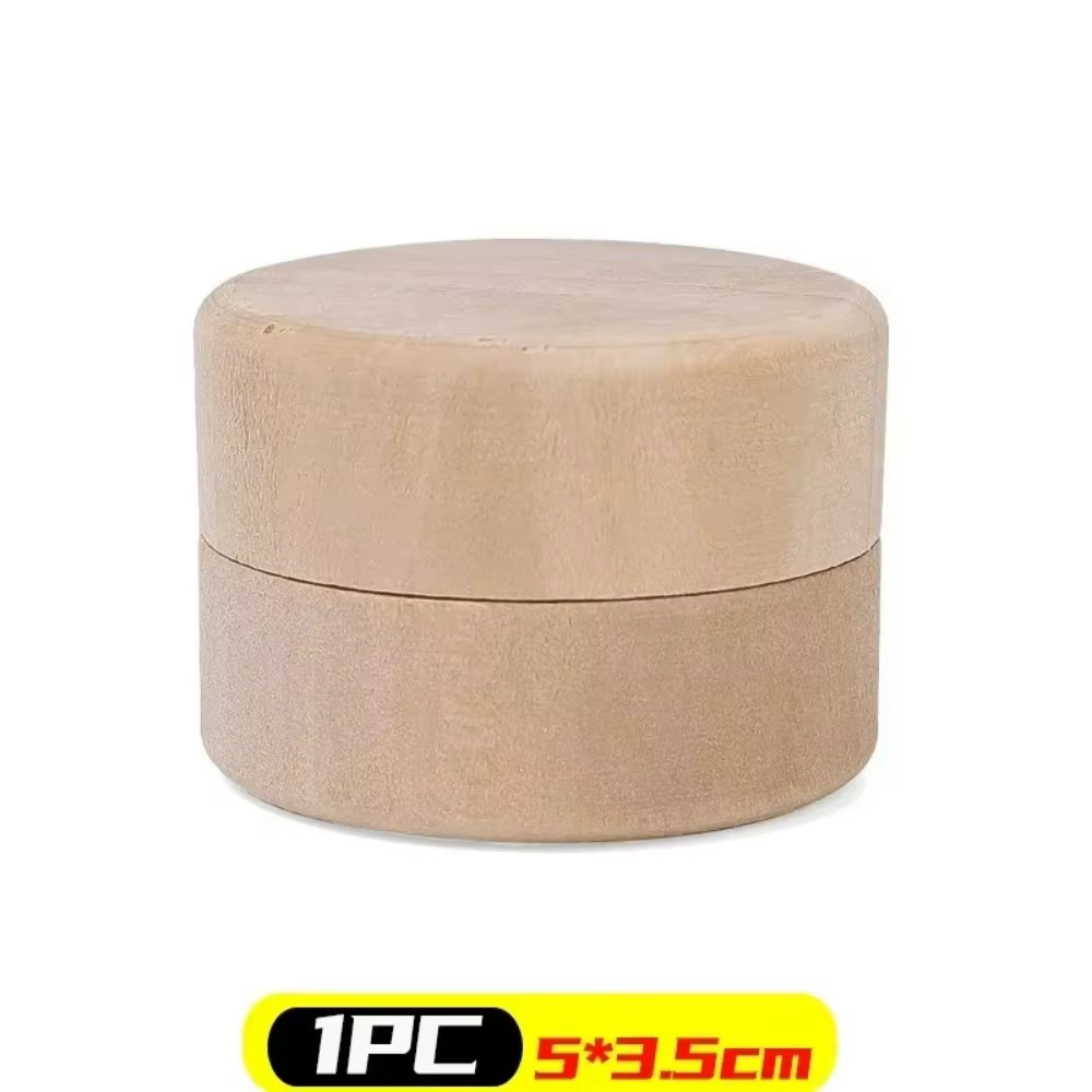 Nouvelle boîte en bois naturel, forme ronde, mini boîte de rangement pour bijoux, boîte conteneur