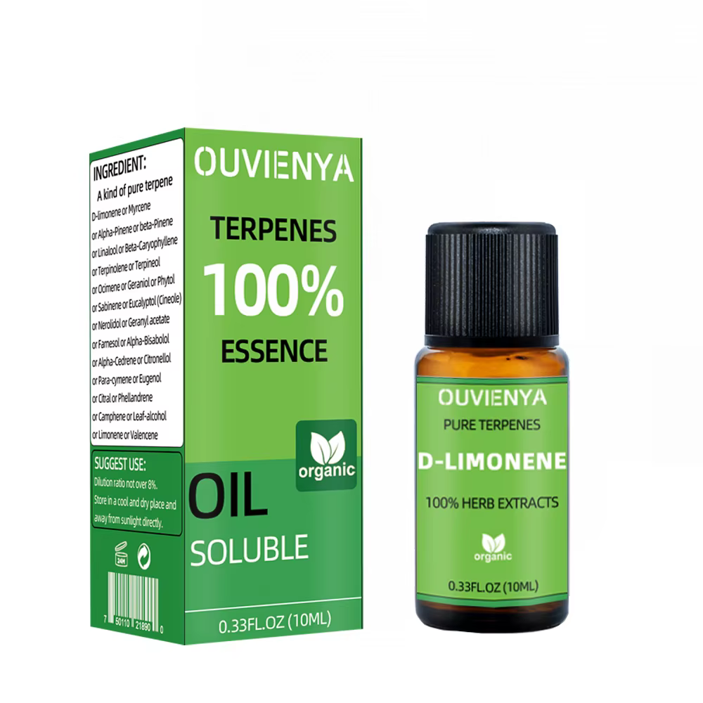 Huile essentielle de terpène pure biologique, extraits d'herbes avec de l'huile soluble comme liquid