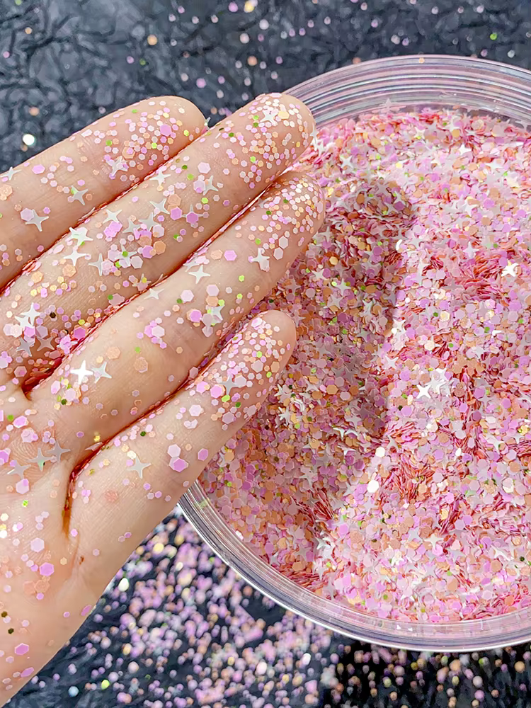 Paillettes hexagonales mixtes pour vernis à ongles, démontrent de résine, fourniture de manucure, po