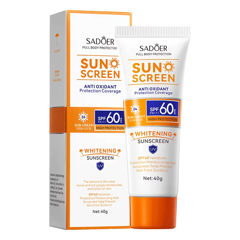 Crème solaire haute protection SPF60 Plus 40g, résistante à l'eau et à la transpiration, protection