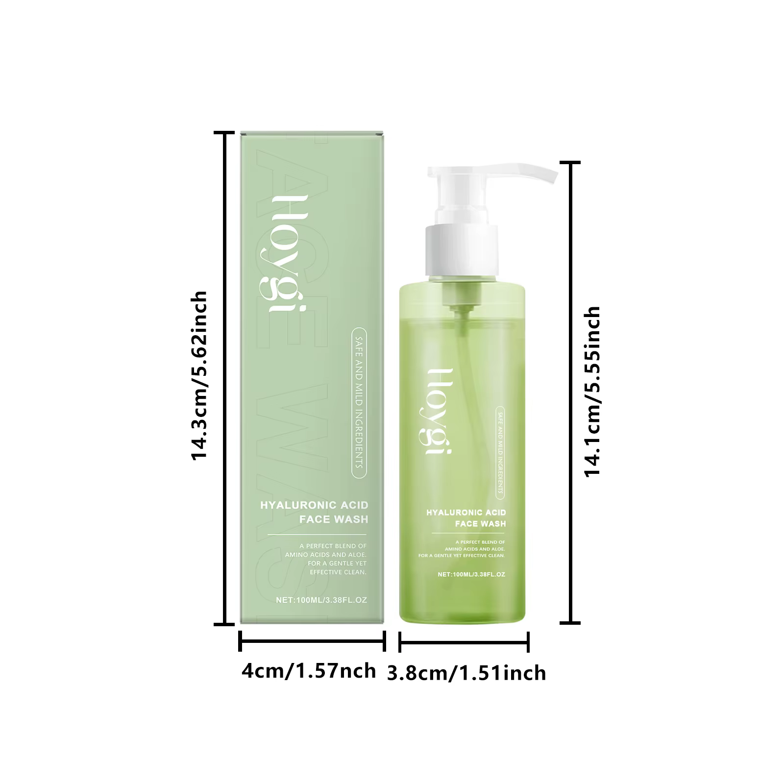 Gel nettoyant à l'aloe vera, démaquillant, nettoyage doux du visage, hydratant, acide hyaluronique, 