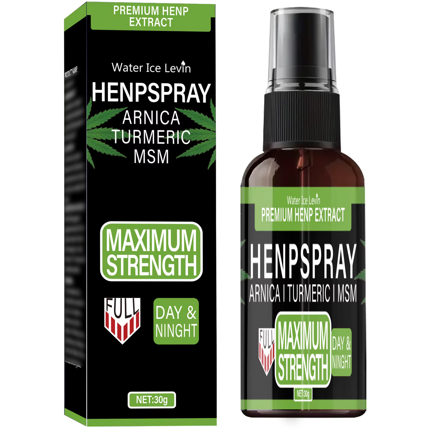Crème spray de chanvre : extrait de chanvre premium + arnica + curcuma, résistance maximale, texture