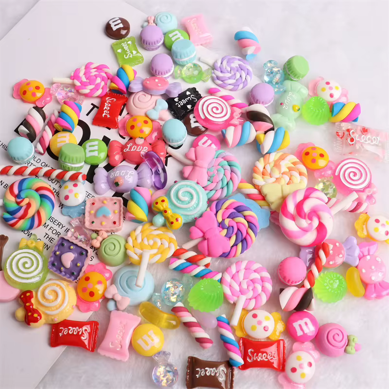 Accessoires multi-formes Kawaii pour Nail Art, breloques, bonbons sucrés, ours gommeux, sucette en r