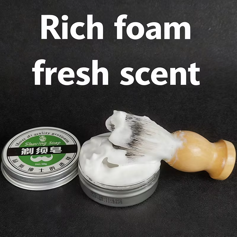 Crème à raser pour hommes – Savon doux pour barbe et moustache sans alcool, formule hydratante au go