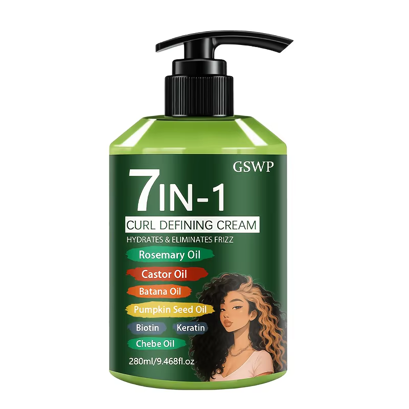 Crème coiffante hydratante 7-en-1 GSWP, contient de la kératine, de l'huile de Batana, de l'huile de