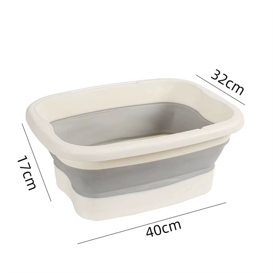 Baignoire de pieds pliable – Portable, bassin couvert avec conception ergonomique, épaississement du