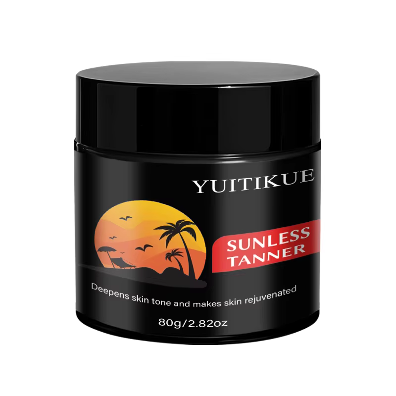 Crème autobronzante YUITIKUE, ingrédients propres, application facile, éclat naturel bronzé
