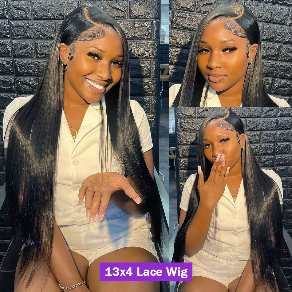 MYLOCKcloser-Perruque Lace Front Wig péruvienne naturelle lisse, 13x4, 360 de densité, 180%, pour fe