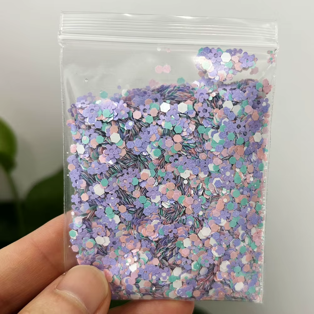 Paillettes hexagonales mixtes pour vernis à ongles, démontrent de résine, fourniture de manucure, po