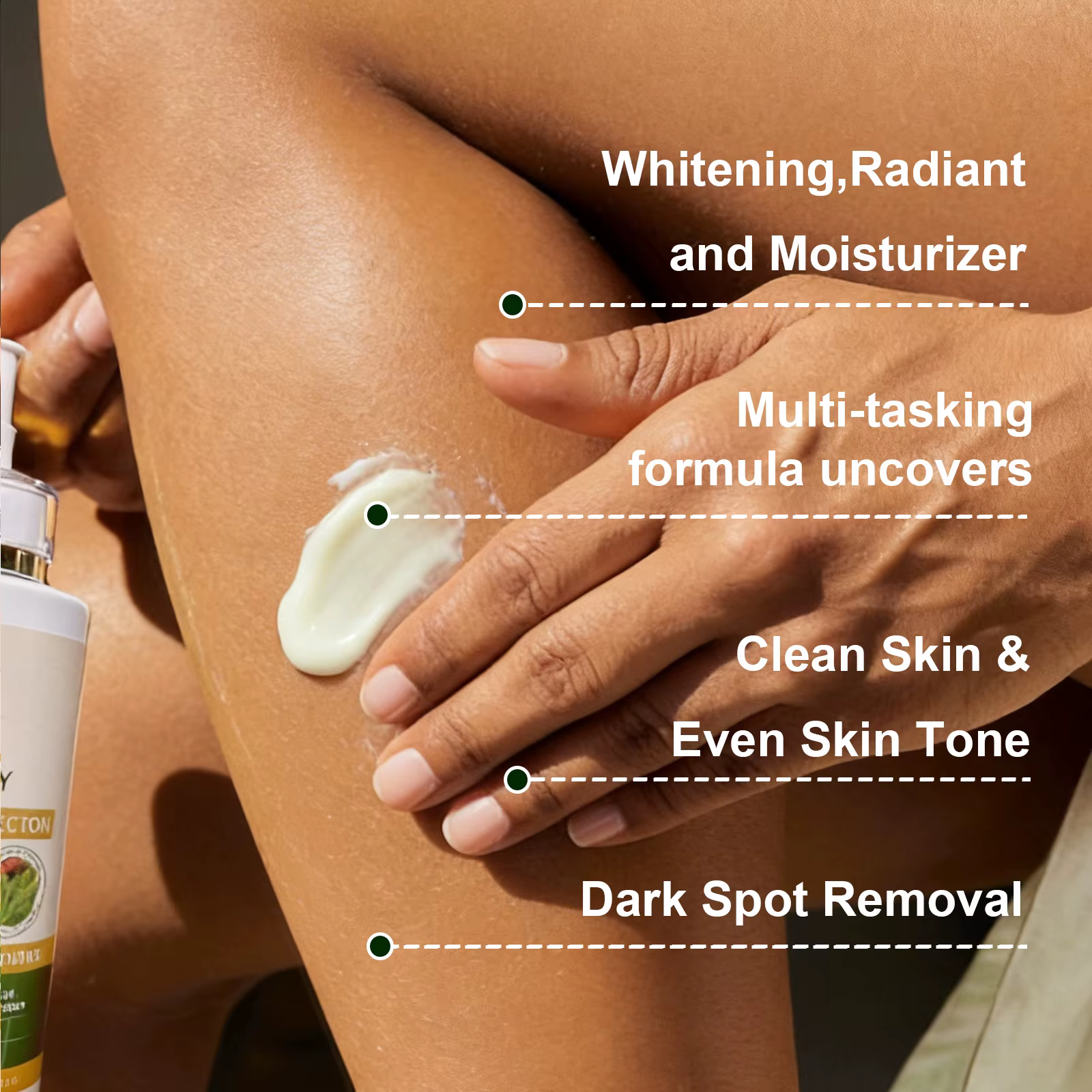 WK JALY Lotion pour le corps blanchissante Glow Booster, avec glutathion, élimine les taches foncées