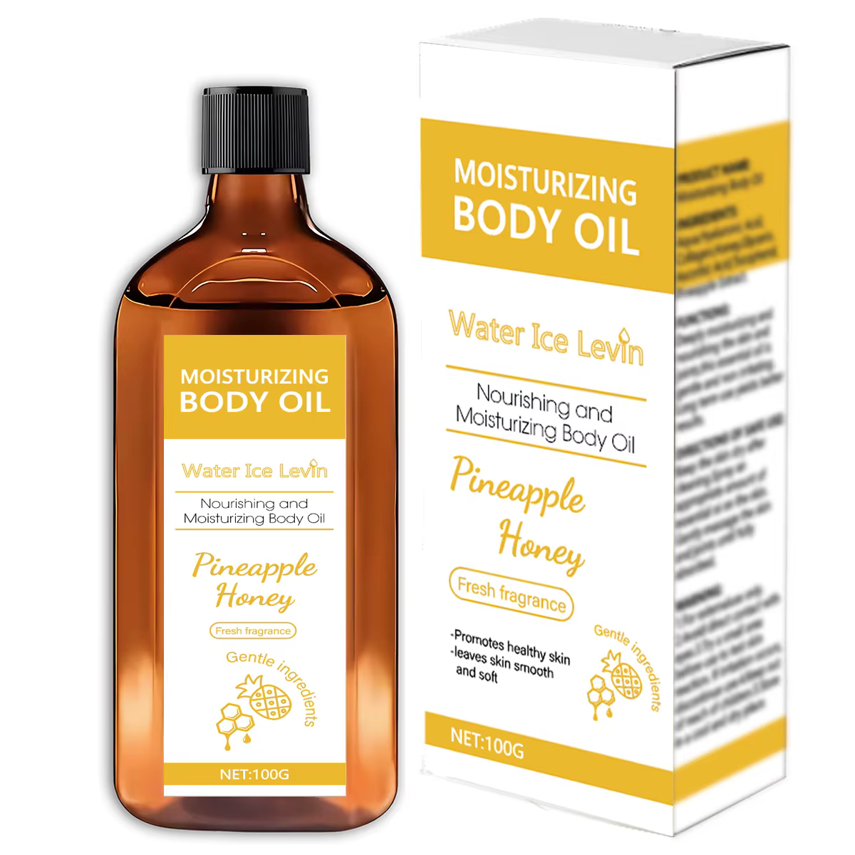 Huile Corporelle Nourrissante au Parfum Ananas Miel - Hydrate et Adoucit la Peau, Texture Légère pou