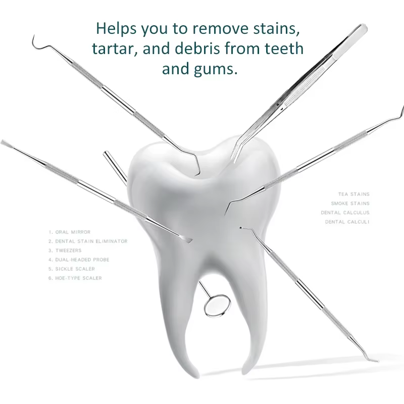 Outil de grattoir de cure-dents à double extrémité en acier inoxydable, explorer de sonde parodontal