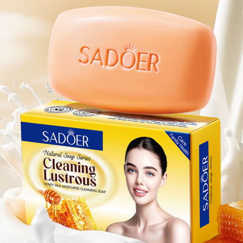 Savon nettoyant hydratant au lait et au miel 100g, contenant des extraits de miel, de centella asiat