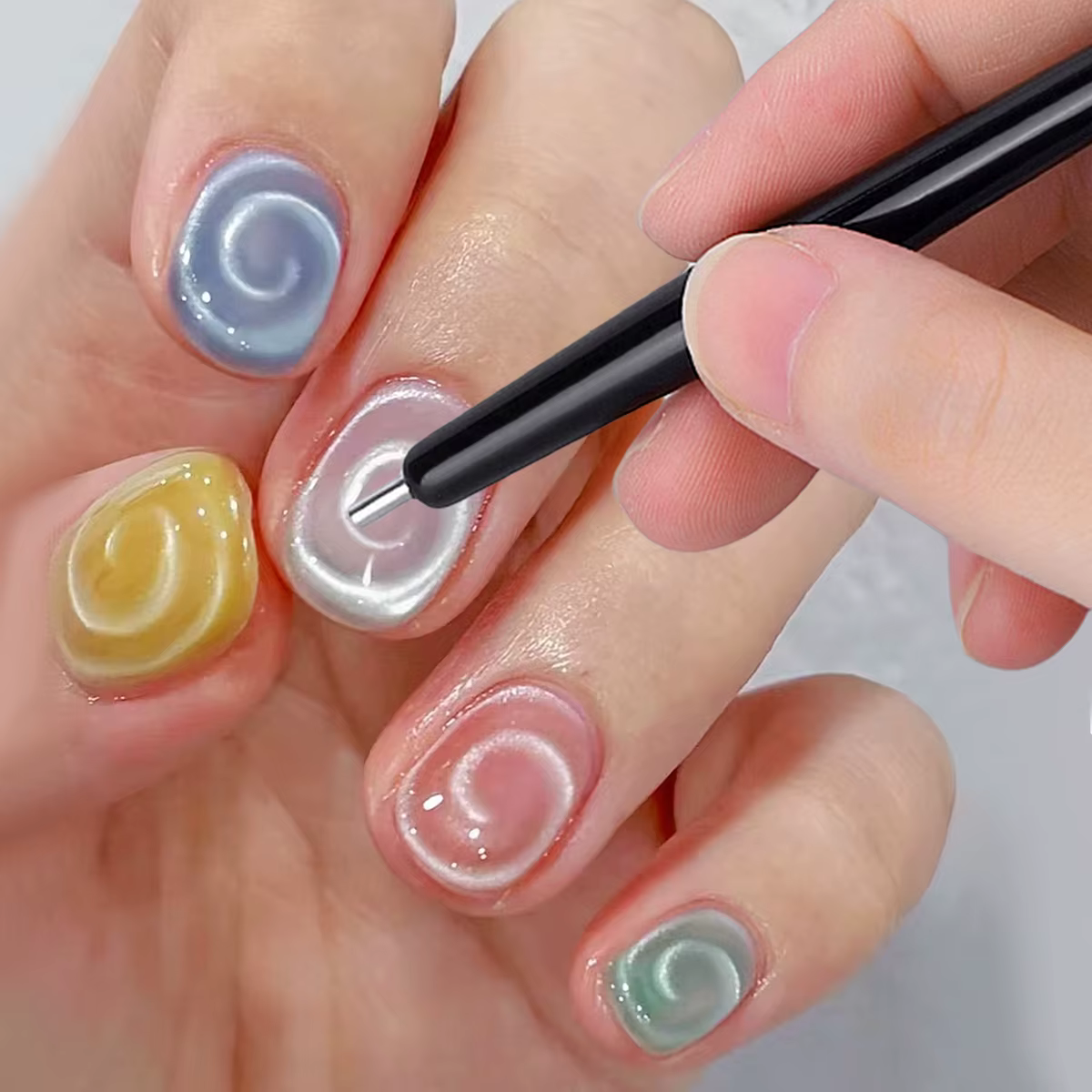 Ensemble d'aimants œil de chat avec fer pour ongles, lapin en forme de cœur, conception magnétique,