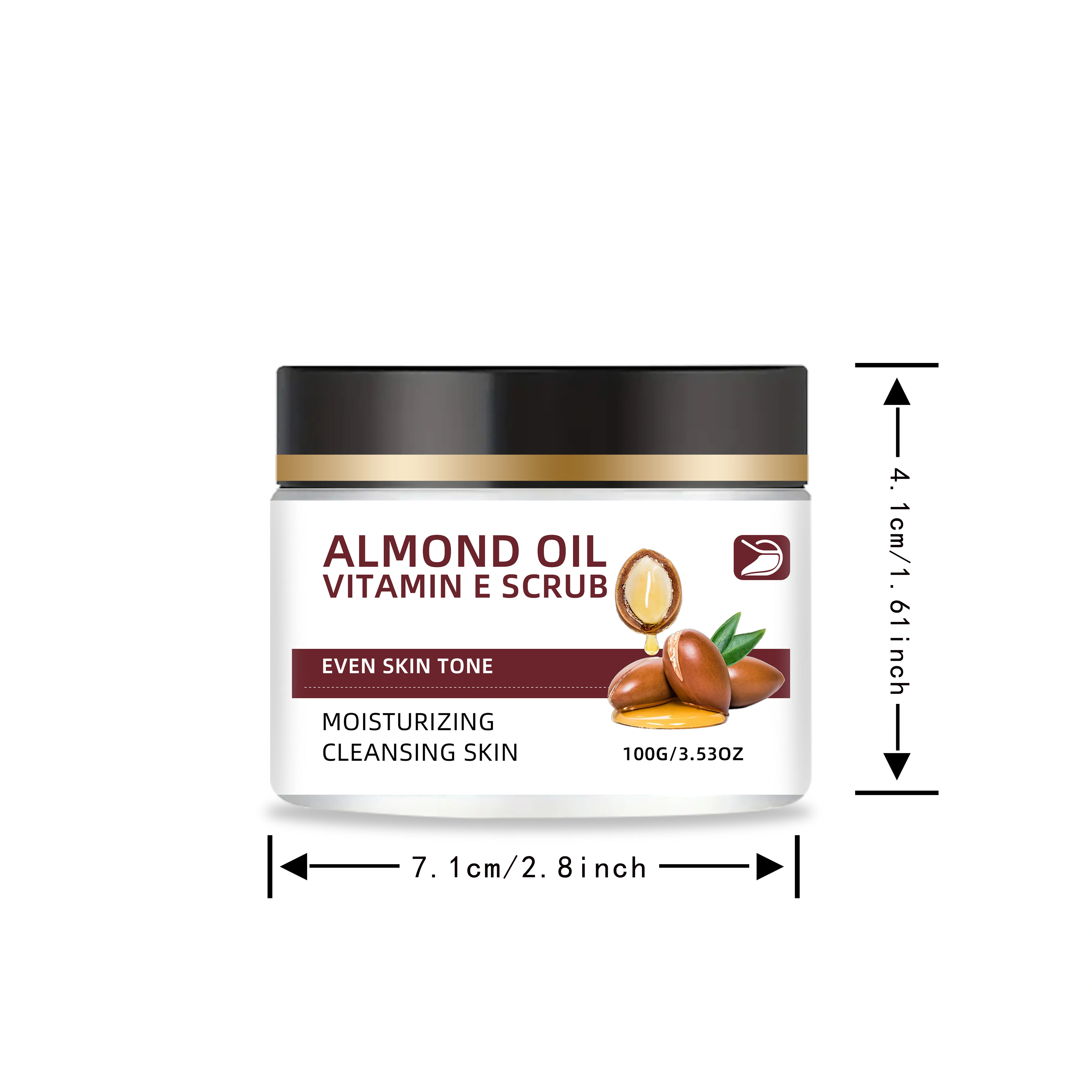 ottilavie ALMOND OIL VITAMIN E SCRUB – Gommage corporel exfoliant pour une peau lisse et nourrie – P