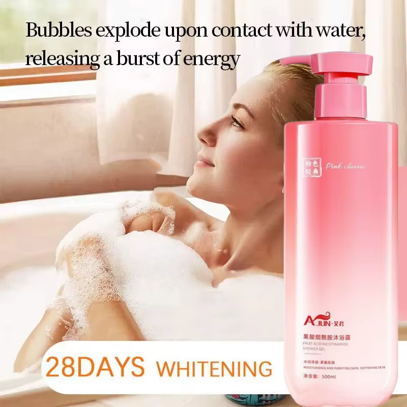 Gel douche hydratant longue durée, parfum blanchissant, nettoyant pour le corps, éclaircir la peau à