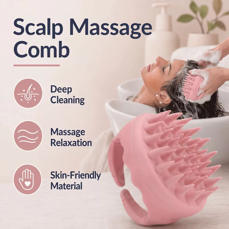 Brosse de massage du cuir chevelu pour le shampoing, brosse à cheveux pour éliminer les pellicules e