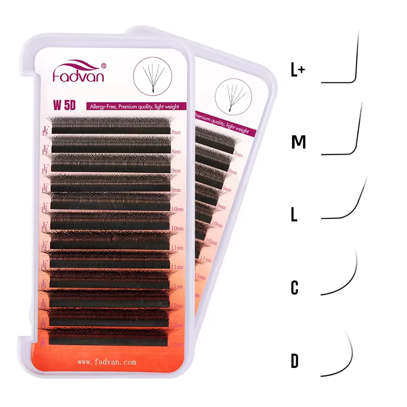 FADVAN YY/3D/4D/5D/6D W forme cils M/C/D Curl préfabriqués Volume Fans Faux vison cils Volume brésil