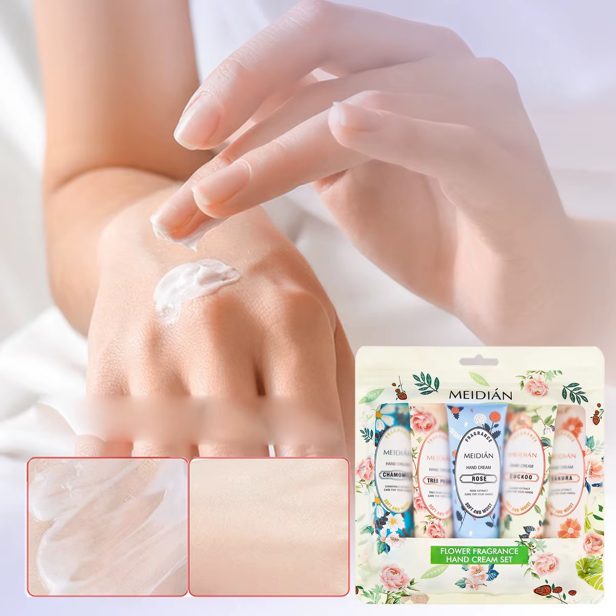Ensemble de 5 crèmes hydratantes pour les mains, hydratation intense, parfum longue durée, soin des