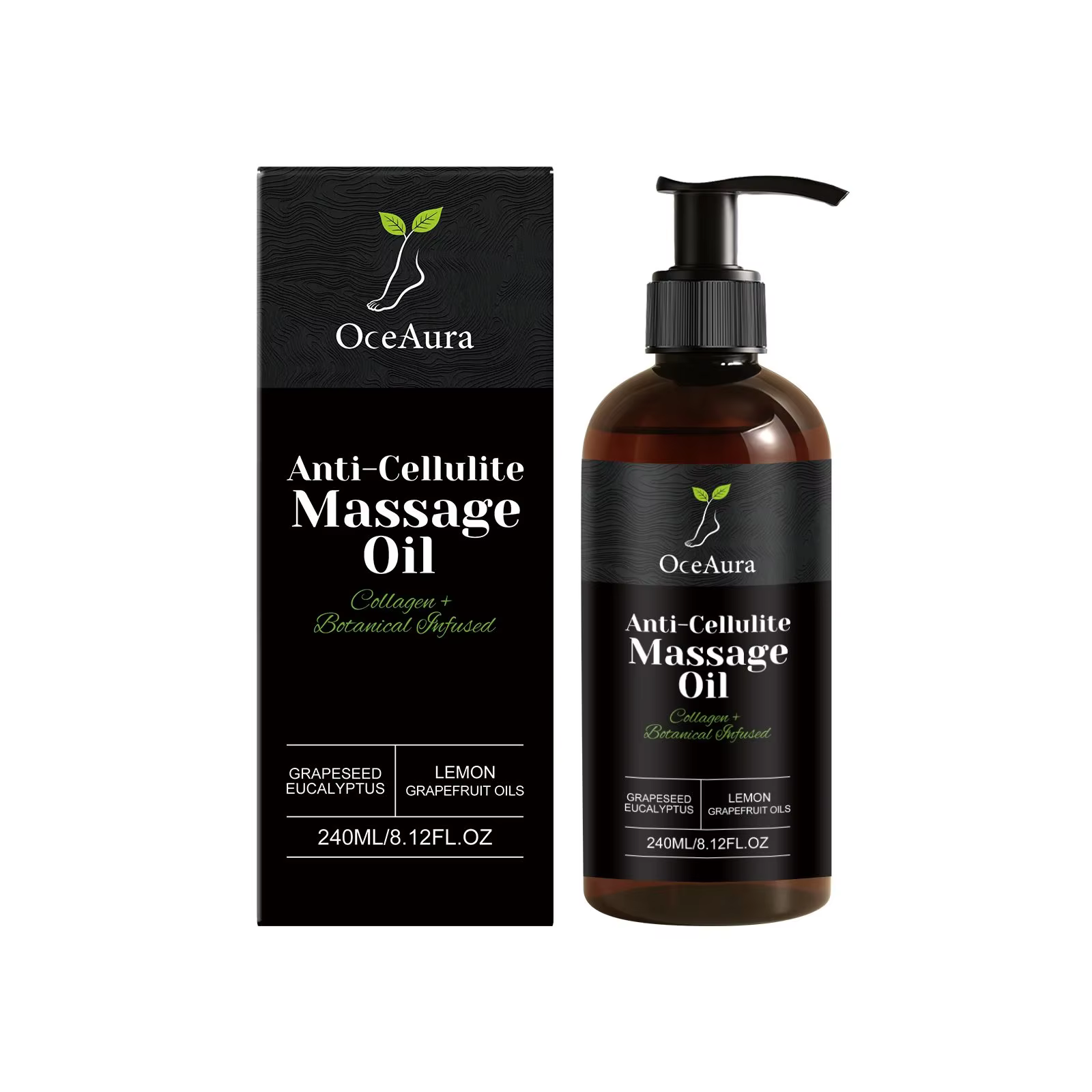 Huile de massage anti-cellulite au collagène pour l'abdomen et les cuisses, raffermissante, nourriss