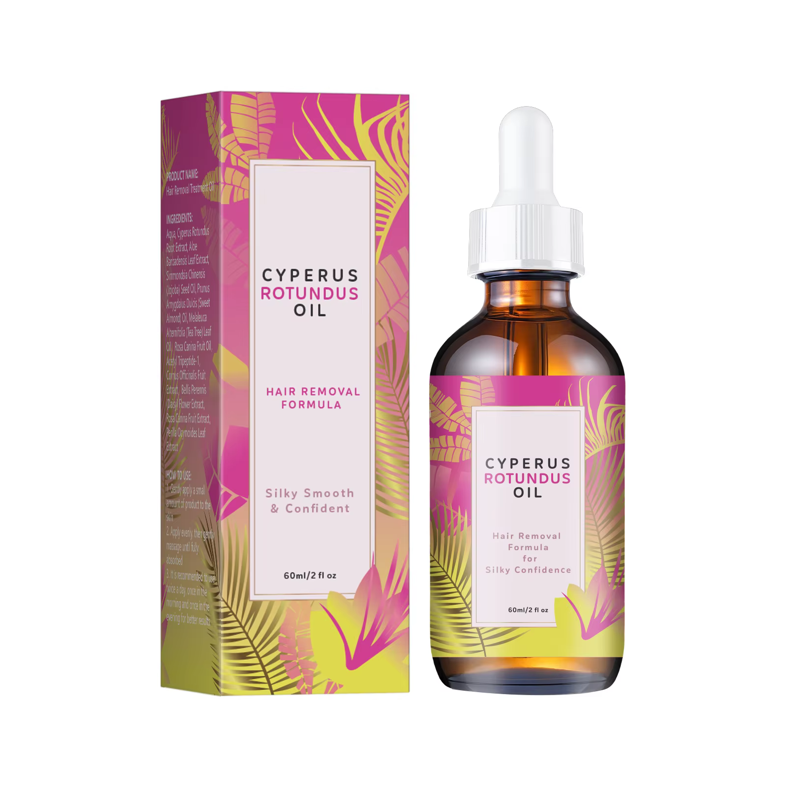 Huile Corporelle Botanique Anti-Croissance des Poils 60ml - Mélange Jojoba & Amande qui ralentit en 