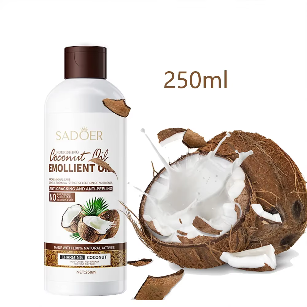 250ml noix de coco apaiser la peau sèche éclaircir les ridules huile de Massage du visage nourrir le