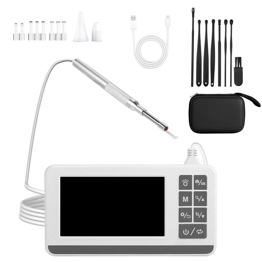 Caméra endoscopique auriculaire, écran LCD 4.3 pouces, Otoscope avec caméra auriculaire légère avec 