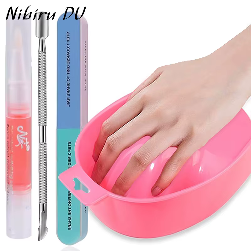 Kit de dissolvant de vernis Gel pour lavage des mains, pour Nail Art, trempage des ongles, plateau d