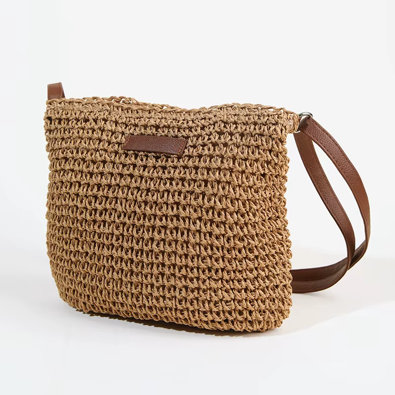 Sac tissé en paille, épaule simple, tissage à la mode pour femmes, style ins, plage de bord de mer, 