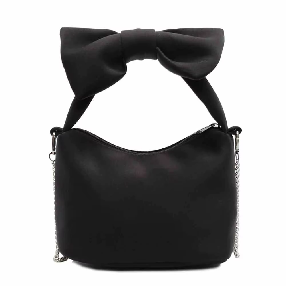 Sac à main tendance et créatif pour femme avec nœud, grande capacité, couleur unie rose, sac à poign