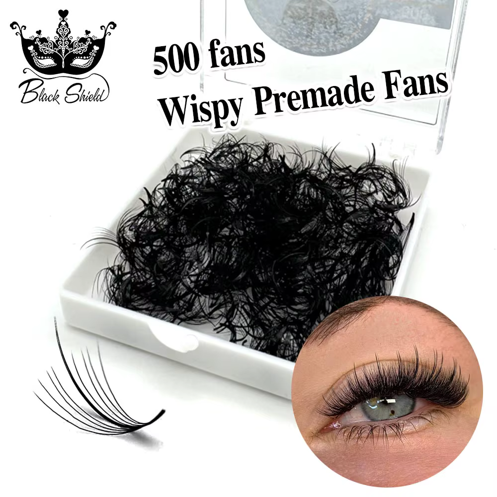 Extensions de cils en éventail 5D 7D 9D à base pointue, effet wispy, volume préformé, extensions en 