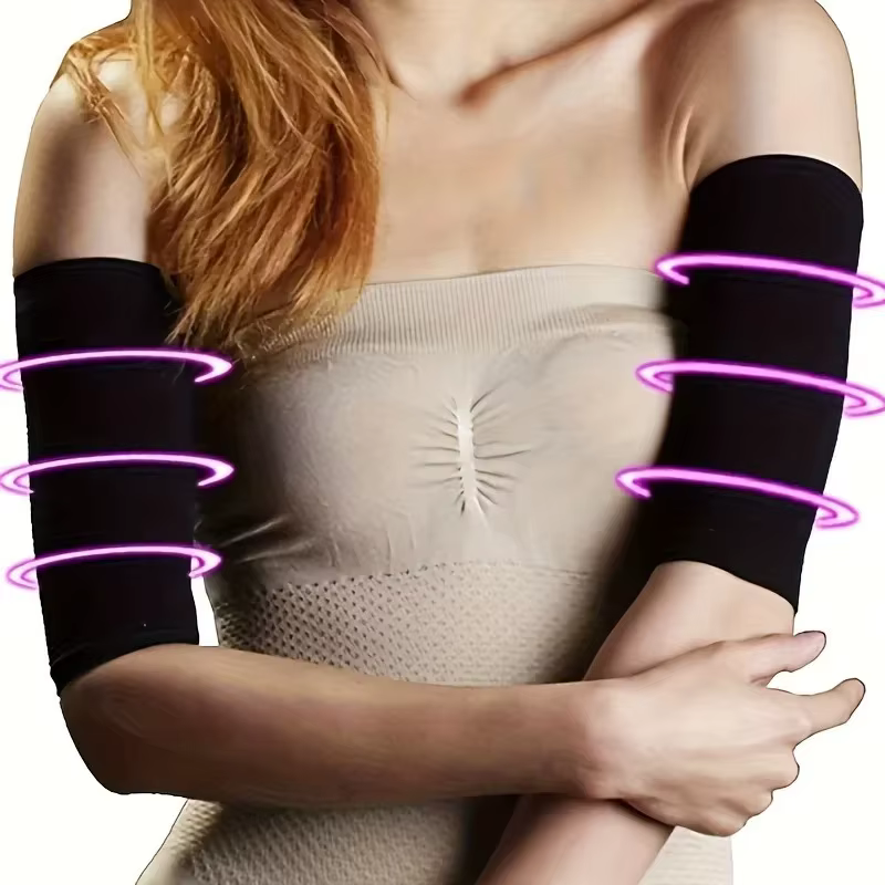 1 Paire de Manches de Compression Amincissantes pour Bras Femme, Effet Sauna, Brûleur de Graisse, Ba