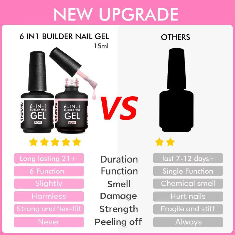 CHUNSHU TPO gratuit 6 en 1 Extension vernis Gel UV dans une bouteille constructeur ongles Gel caoutc