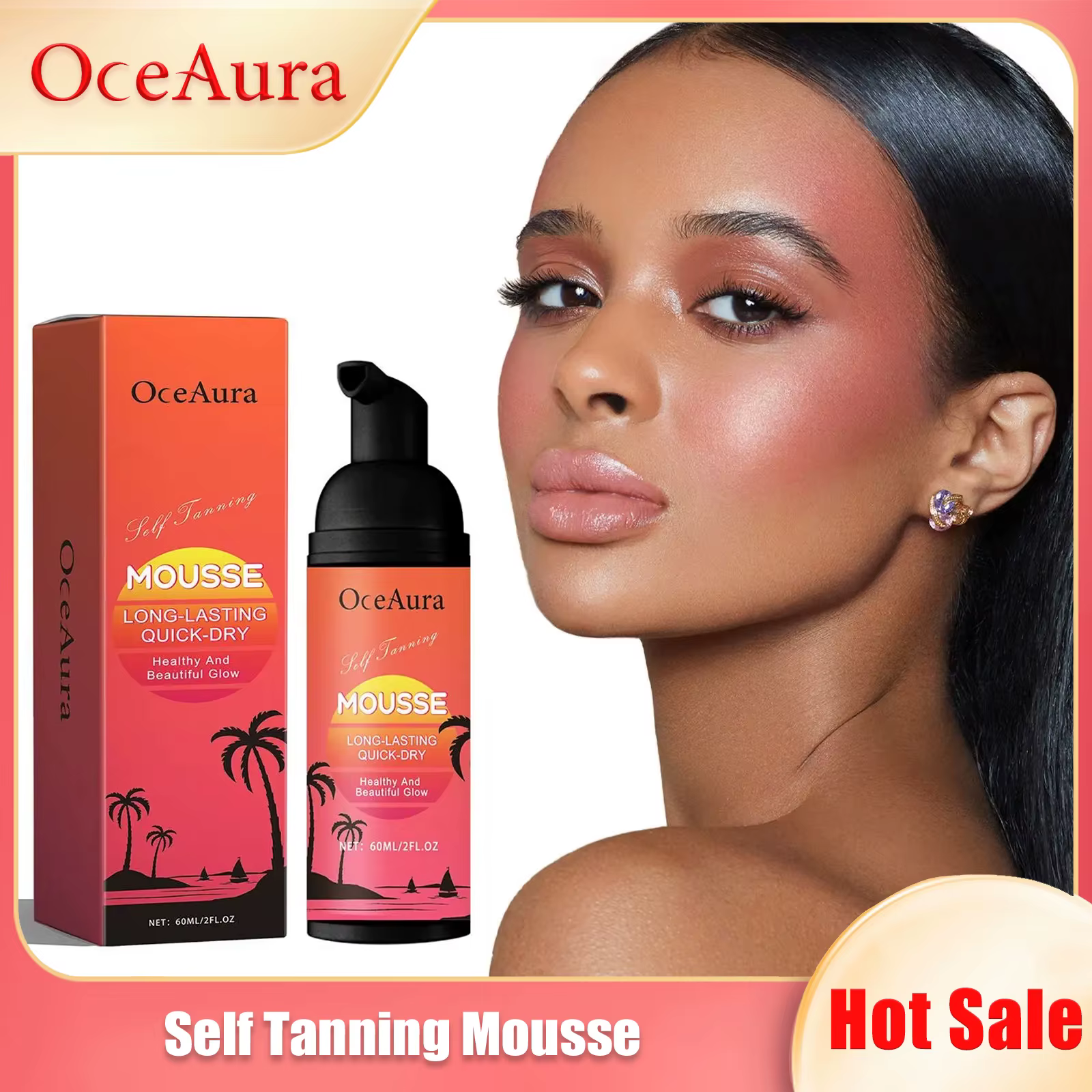 Mousse autobronzante pour le corps, brun intensif, amélioration de la crème solaire d'été, réparatio