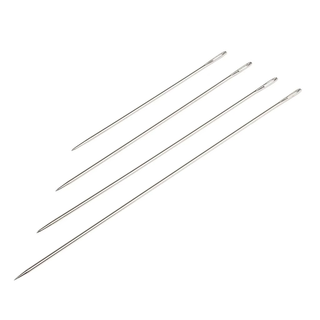 Kit d'aiguilles à coudre longues, 4 tailles assorties, pour broderie, réparation, étui artisanal, sa
