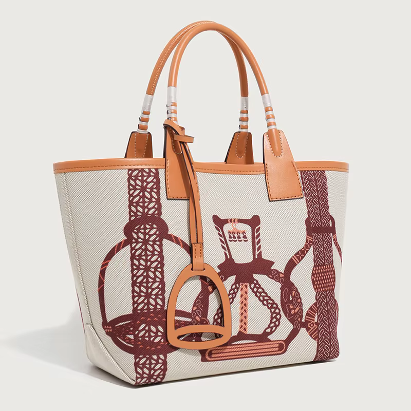 Sac fourre-tout pratique en toile pour femme, imprimé tendance, grande capacité, sac à main décontra