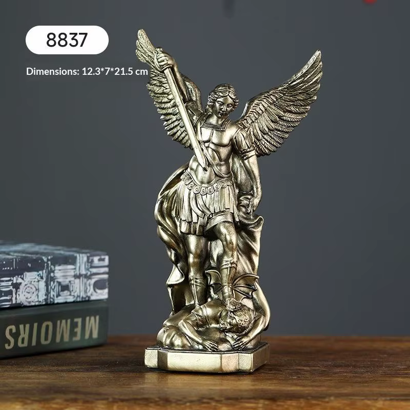 Statue de Saint-Michael pour la Protection de la maison, Sculpture de Saint catholique, idée cadeau