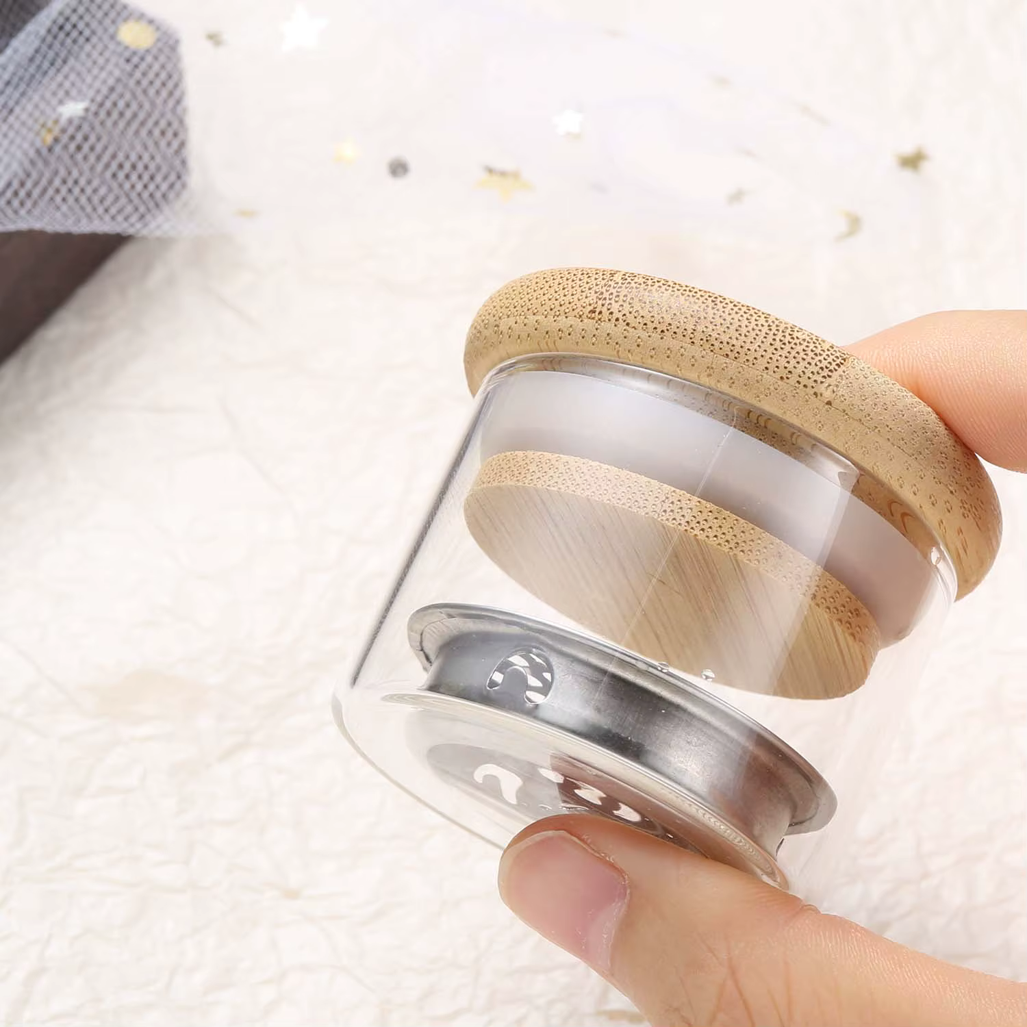 Tasse de nettoyage de brosse à ongles, stylo de lavage, tasse de brosse avec Base en maille en acier
