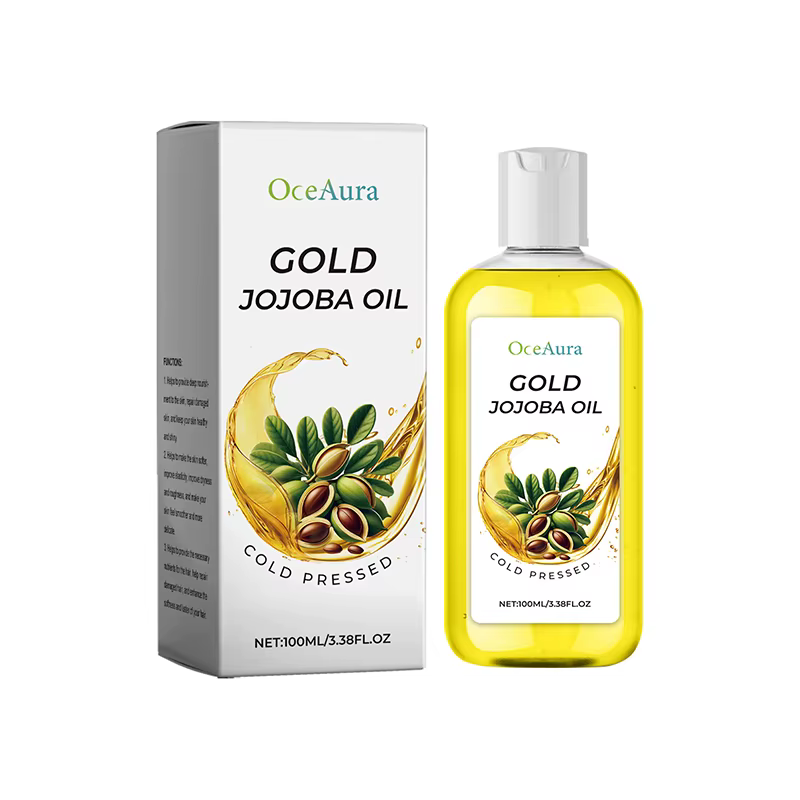 Huile Essentielle de Jojoba Dorée pour le Corps, le Visage et les Cheveux, Massage Hydratant pour un