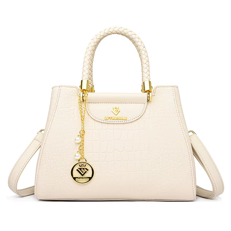 Sac à main élégant à poignée tissée pour femmes, sacs à poignée supérieure en cuir de haute qualité,