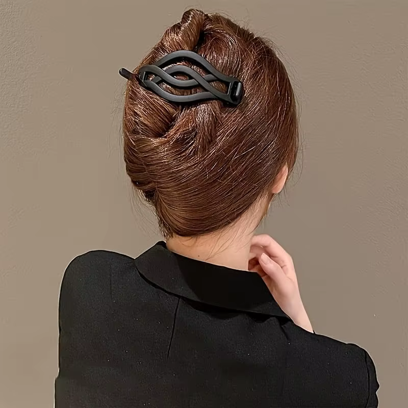 Pinces à cheveux rondes et plates françaises, 4 pièces, Vintage, torsadées, boucle antidérapante pou