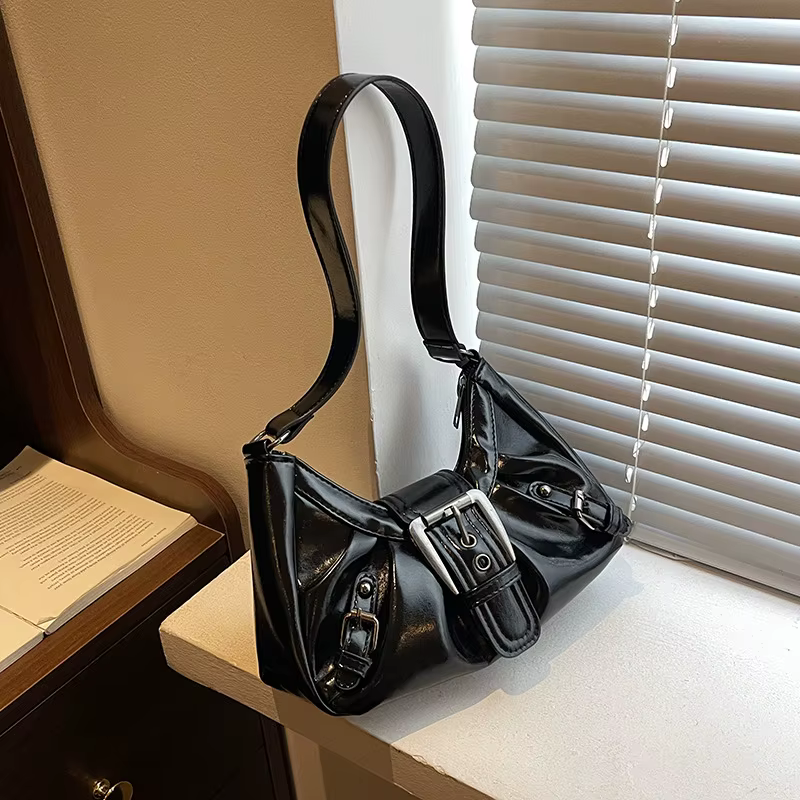 Sac fourre-tout en cuir pour femmes, sac à main à bandoulière simple avec fermeture éclair, sac à ma
