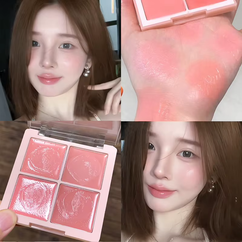 4 couleurs Blush crème naturel nu maquillage éclaircissant eau lumière pêche crème Blush lait rose c