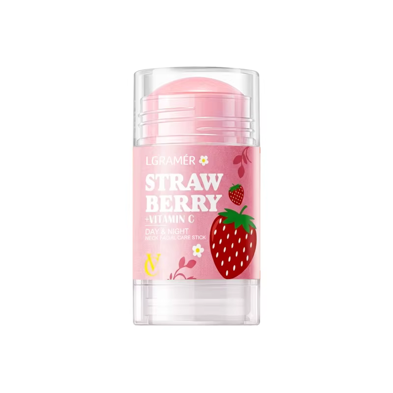 Stick Crème Visage à la Fraise VC, Hydratant, Non Gras, Facile à Absorber, Doux et Non Irritant, Abs