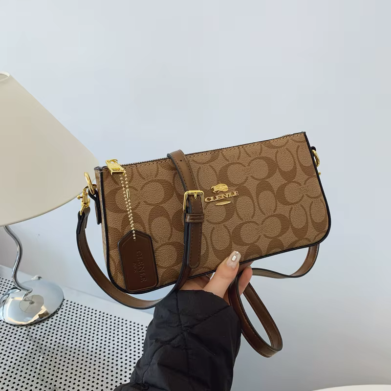 Sac à main de style haut de gamme avec chaîne pour femme, imprimé vintage, sac bandoulière élégant, 