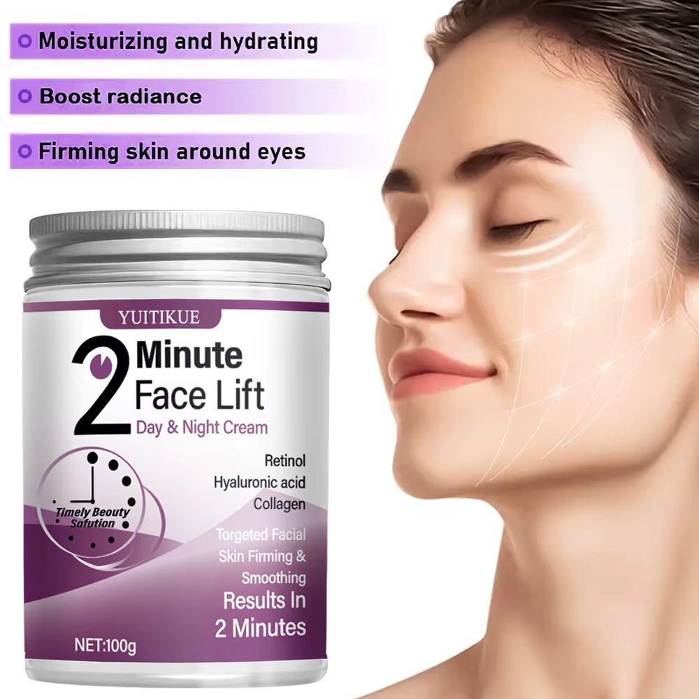 YUITIKUE Crème liftante 2 minutes 100 g - Rétinol et collagène, raffermissant et lissant instantané,