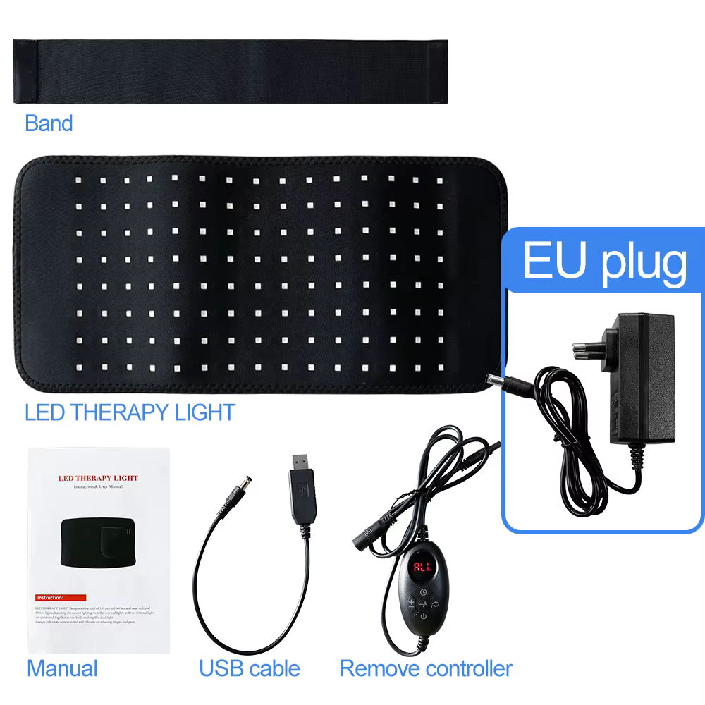 Coussin de thérapie par lumière infrarouge LED 3 en 1, enveloppant et portable pour le dos, les épau