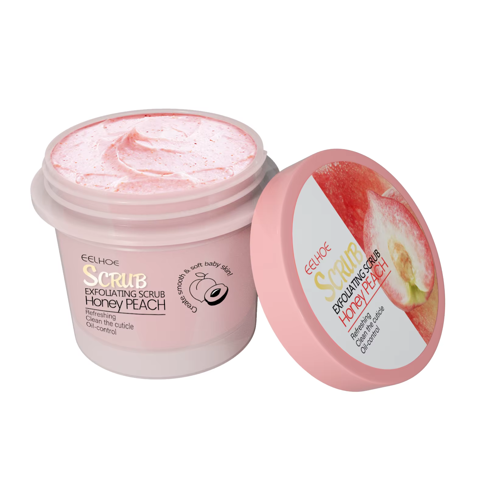 Crème de gommage pour le corps au miel et à la pêche, nettoyage en profondeur, exfoliant pour une pe