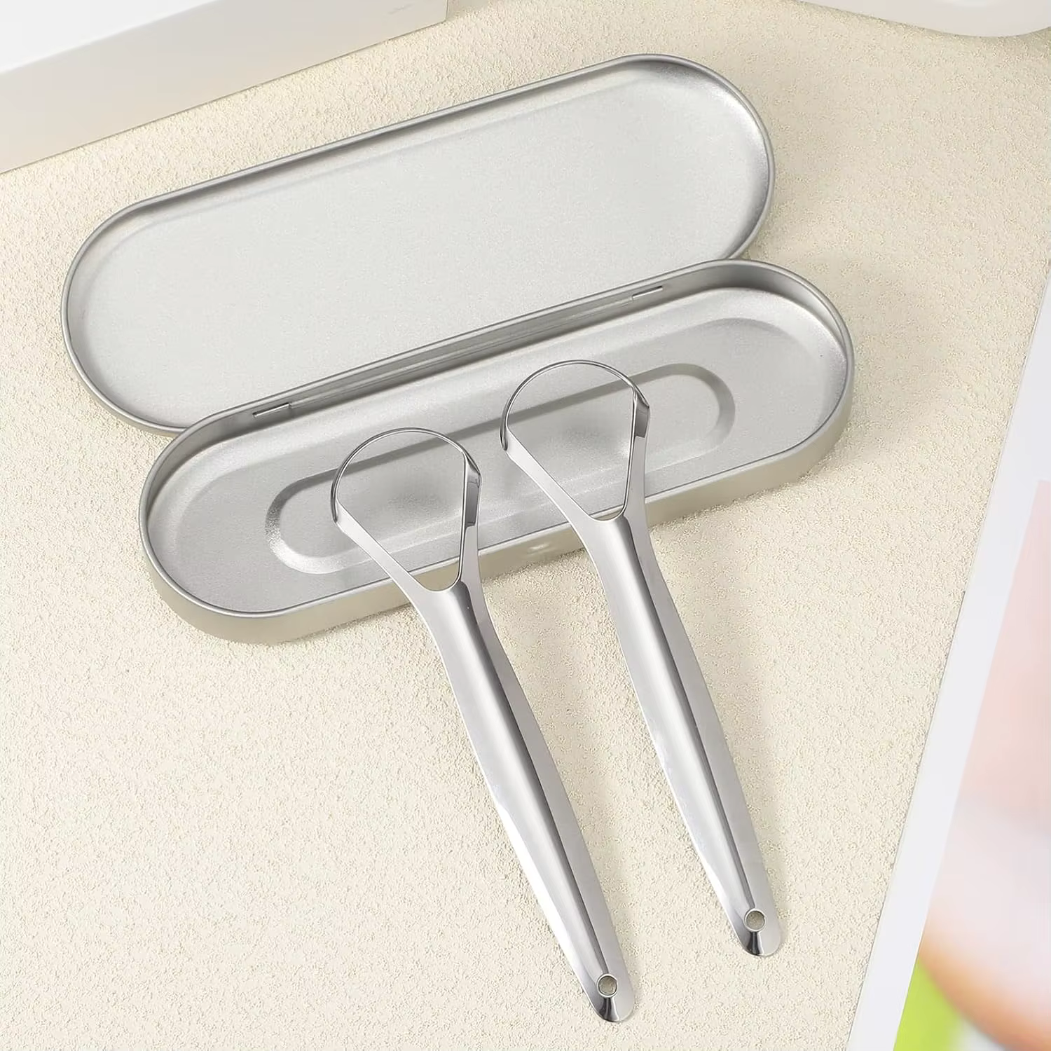 Nettoyeurs de langue en acier inoxydable, grattoir à langue pour adultes, garçons et filles, outils 